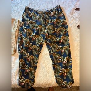 PMSW103 - Tommy Bahama, Men’s, XXLT, Blue, Tropical print, Pajama pants